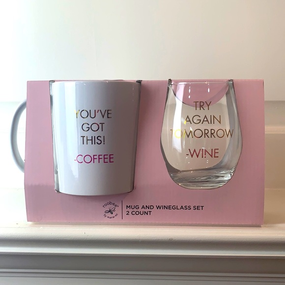 Roobee Other - Coffee Mug and Wine Glass Set - You Got This